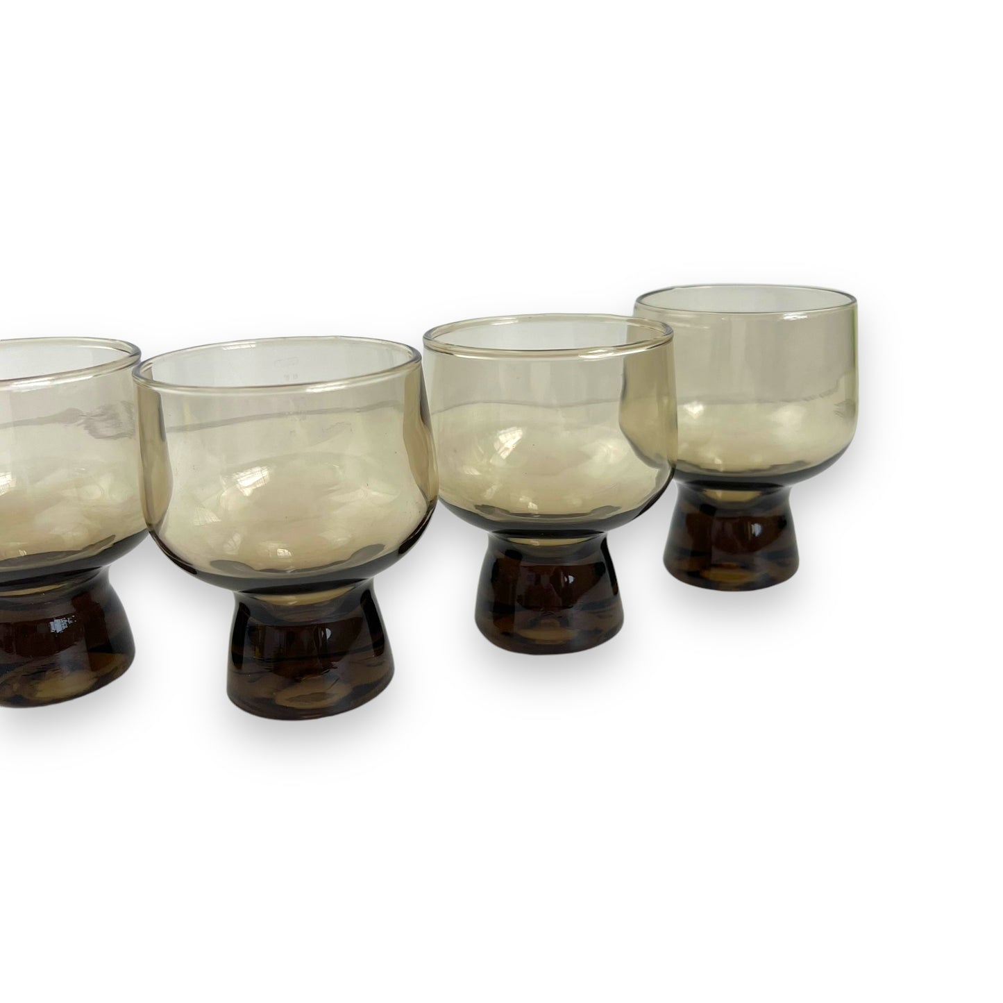 Crown Corning 8.5cm tall “Regis” Black Smokey Glass Set of 6