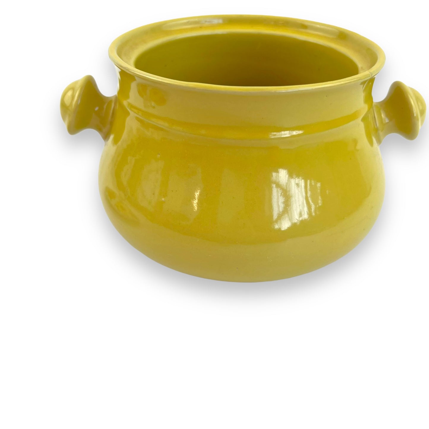 Colourful flower yellow fondue pot with lid