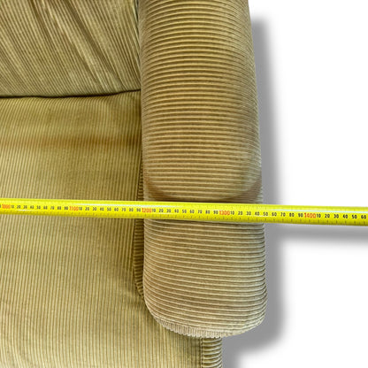 Green-Yellow Corduroy 2-Seater Lounge
