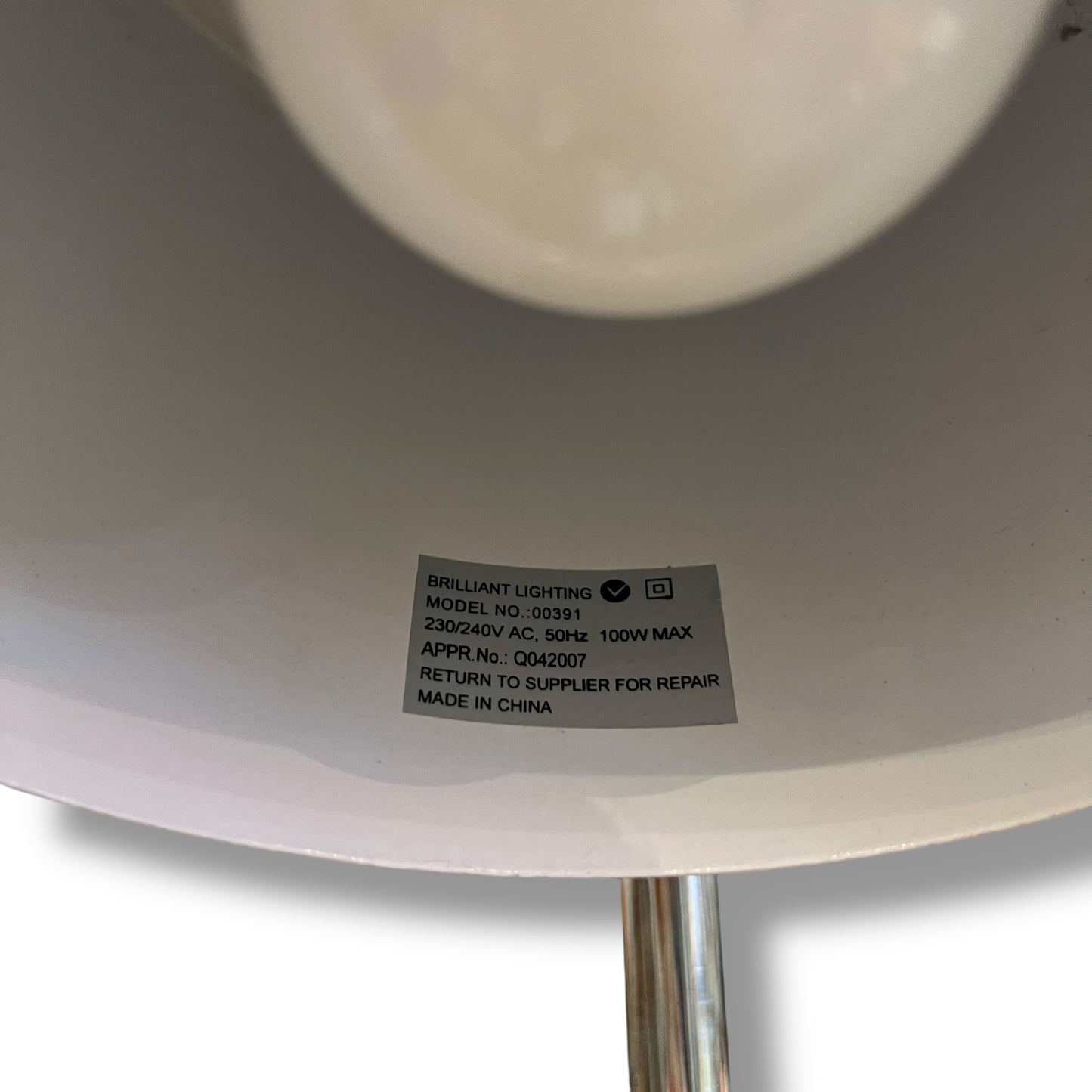 Red Floor Lamp – Adjustable Chrome Stand with Cylinder Base & Shade