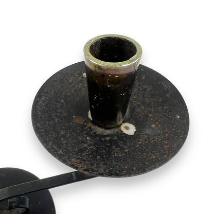 Black Metal Candlestick Holder with swirl design