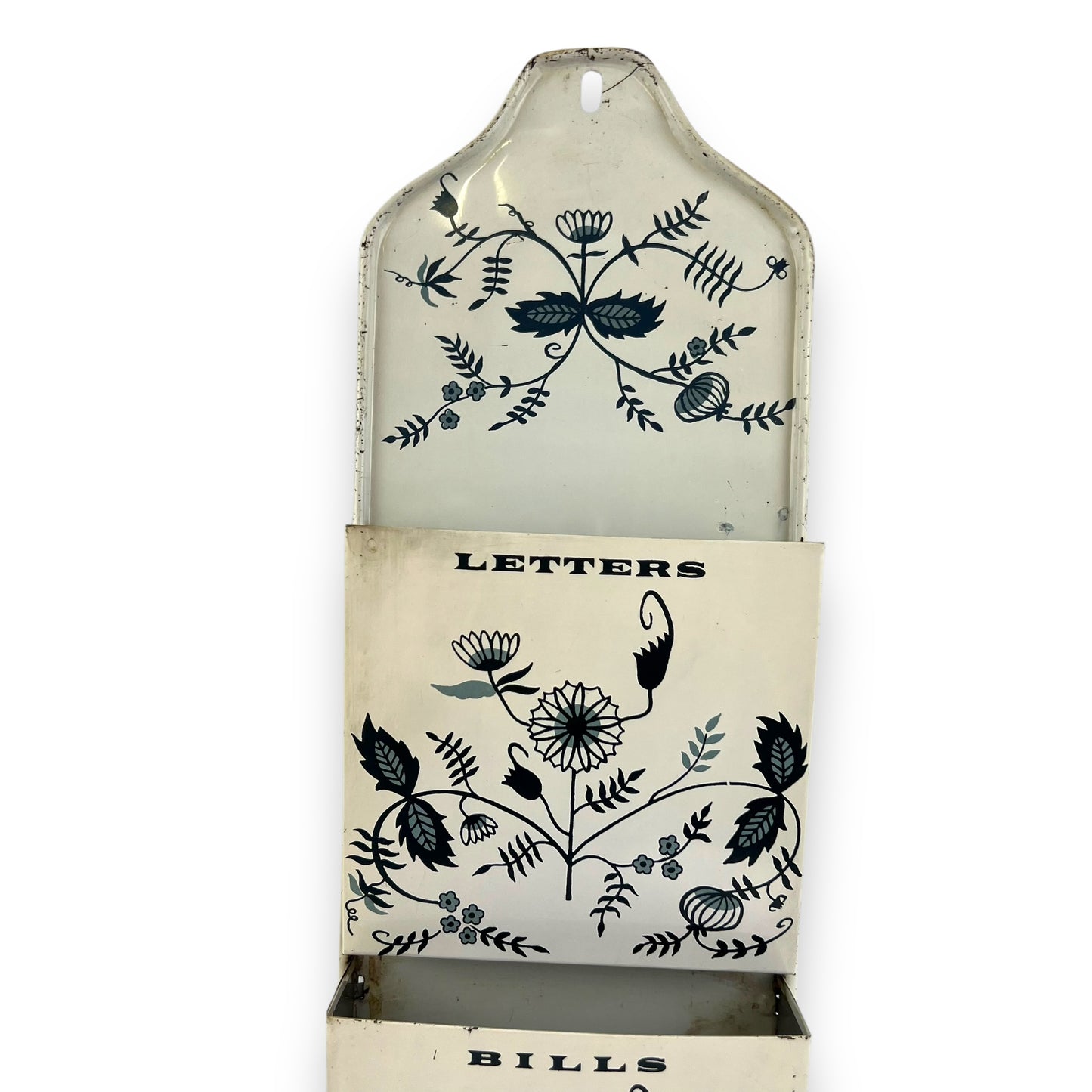 Letter, Bills, Misc Metal Blue Flower Pattern Organiser