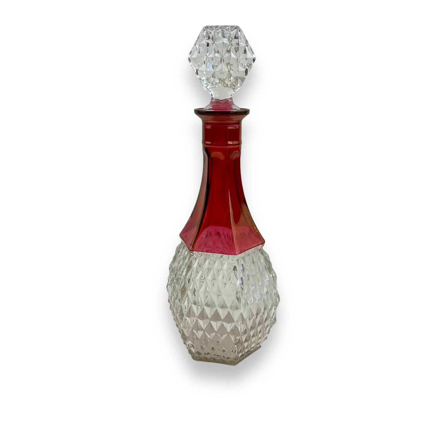 Indiana Glass King's Crown Diamond Point Decanter