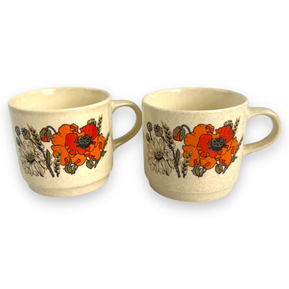 Johnson Australia Orange Flower Cup Set of 2