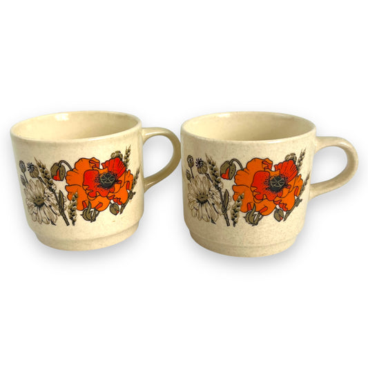 Johnson Australia Orange Flower Cup Set of 2