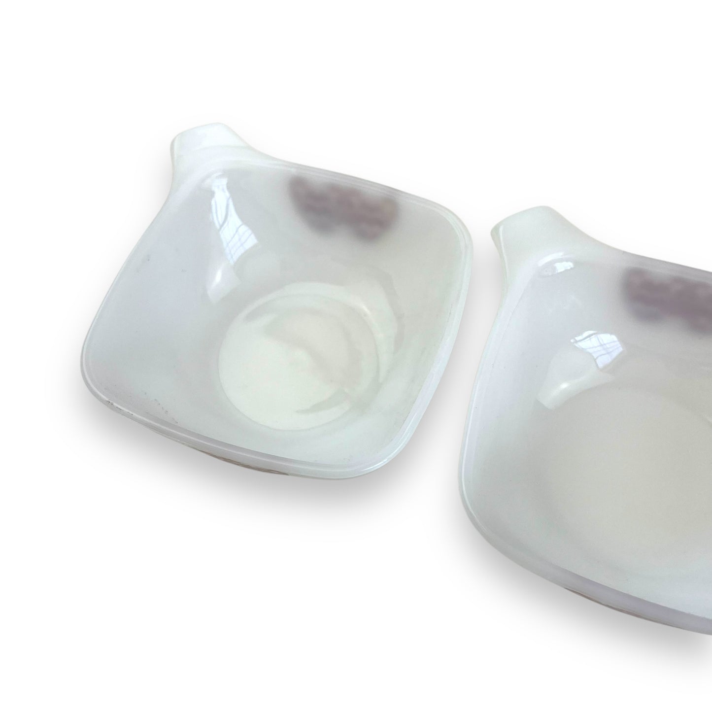 Crown Pyrex Ovenware Milk Glass Ramekin Set – Brown & White Floral Design