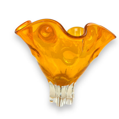 Orange Art Glass Vase