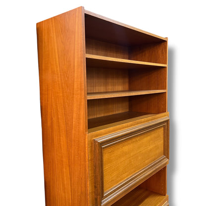 Macrob Pull-Down Bar Cabinet – Mid-Century Teak Drinks & Display Unit