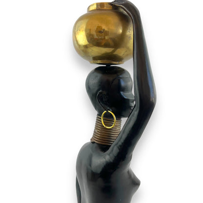 Karl Hagenauer Sitting African Woman Brass Sculpture