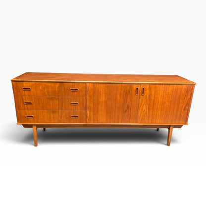 Mid-Century Teak Sideboard with Drawers & Cupboard Storage