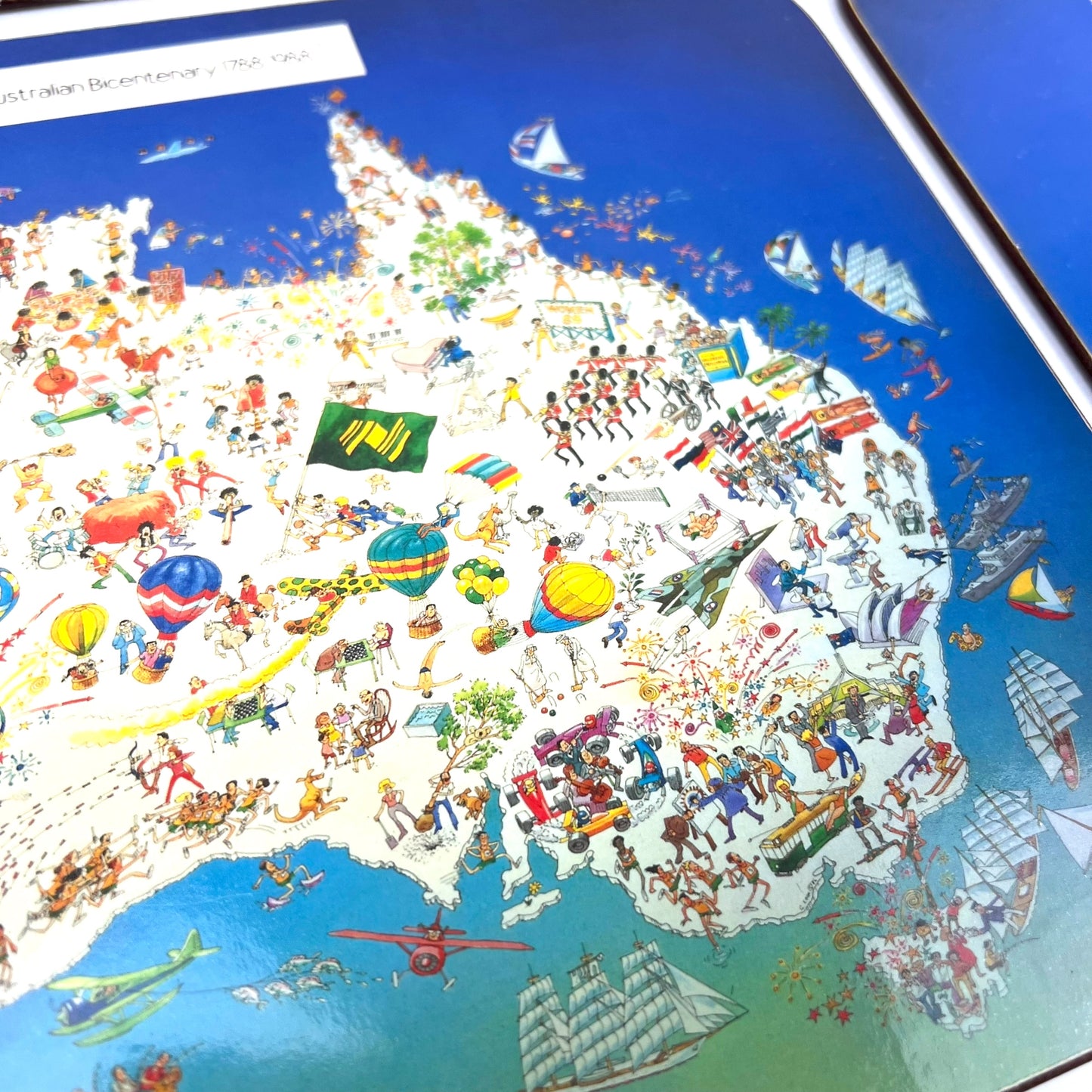 The Australian Bicentenary 1788-1988 Placemat Australian Map Set of 6