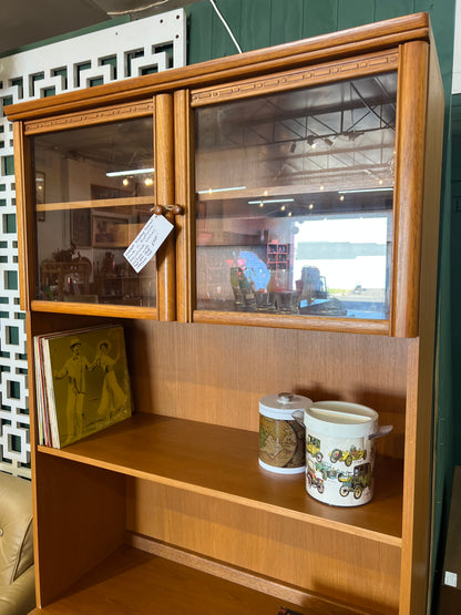 Noblett Australian-Made Teak Display Cabinet / Bookcase with Glass Doors