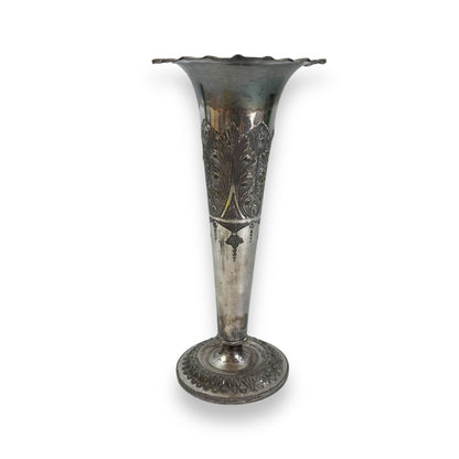 Vintage Thos Webb & Sons Silver-Plated Trumpet Vase