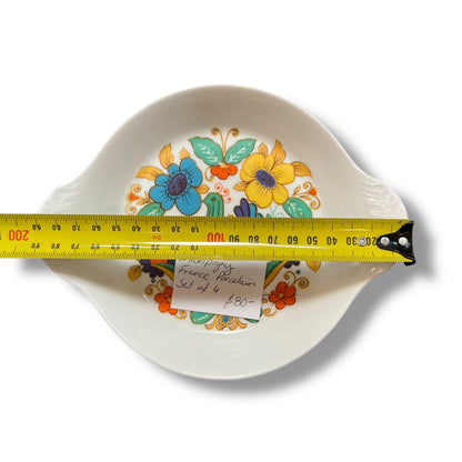 Porcelaines Champs-Élysées France Floral Dish set of 4