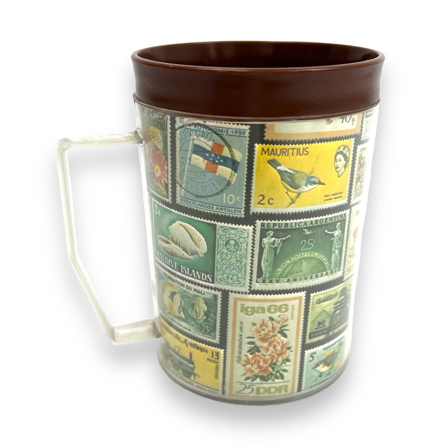 Postage Stamp Plastic Cup