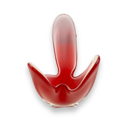 Red handkerchief Art Glass vase