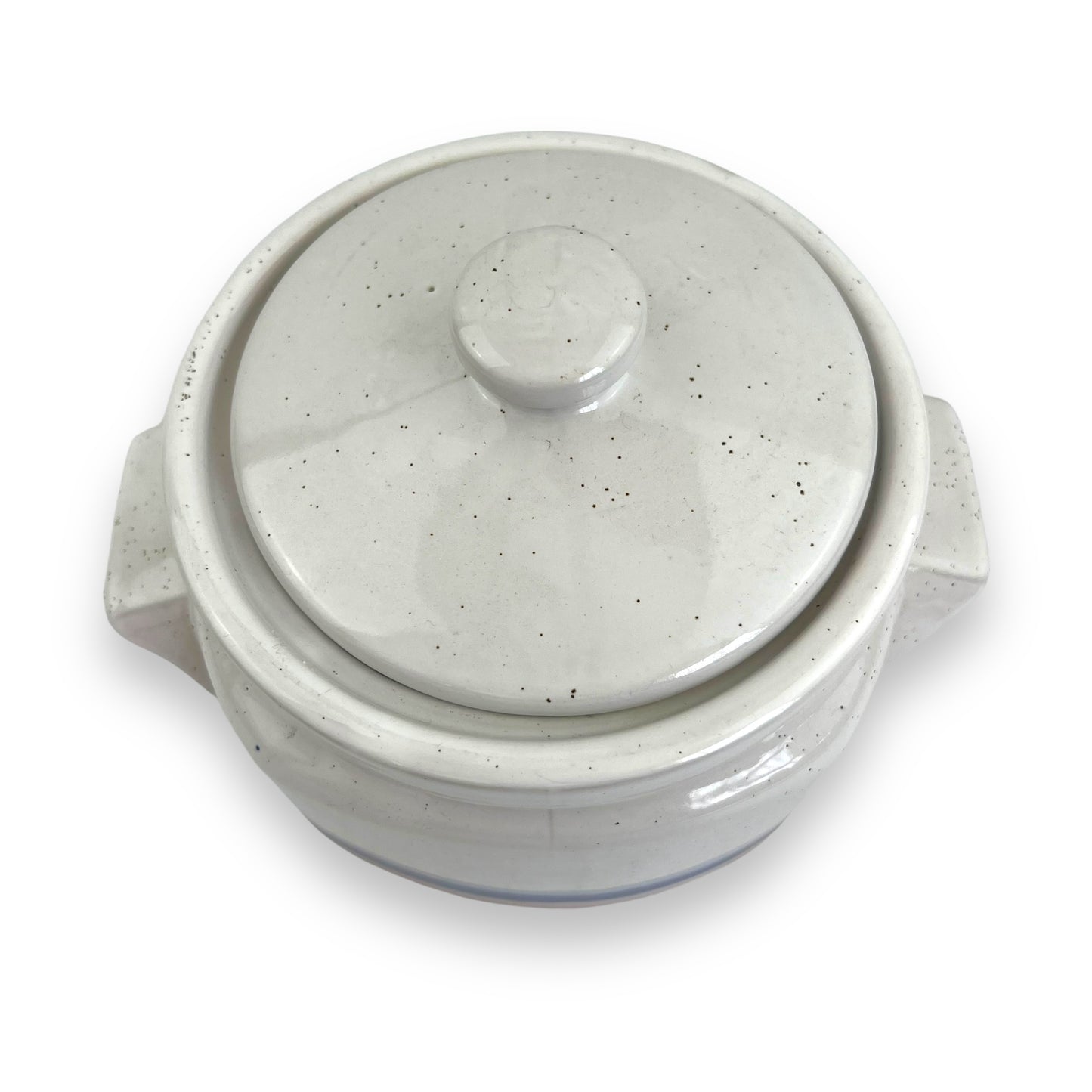 White blue & pink ceramic storage jar