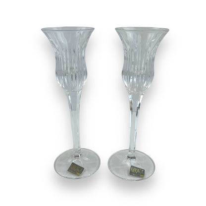 Mikasa Germany Glass Candlestick Holder Set of 2