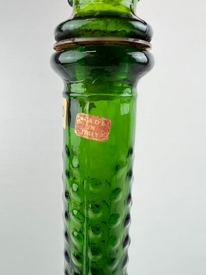 Italian Empoli Green Glass Genie Bottle