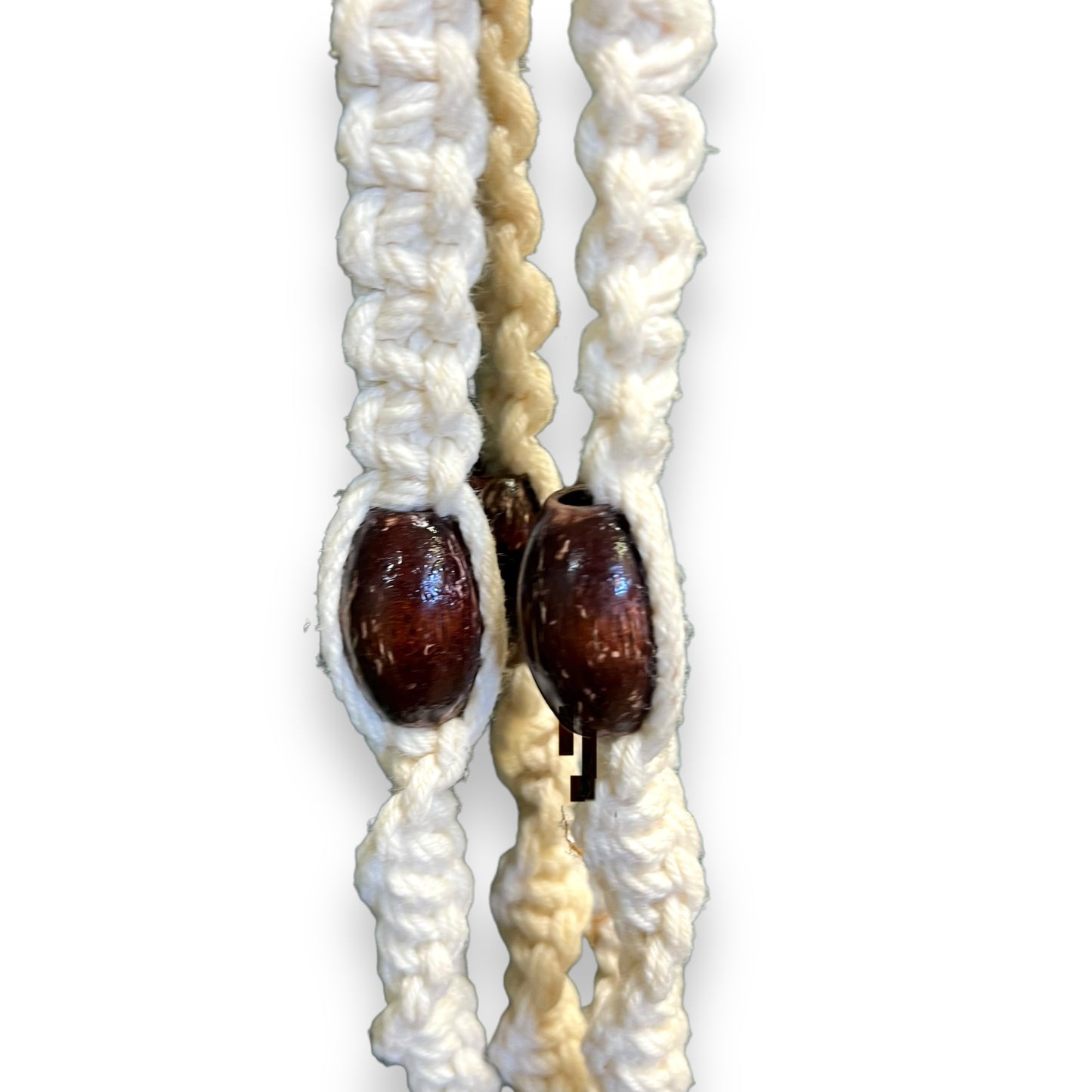 Macrame Plant Pot Holder with wooden Beads