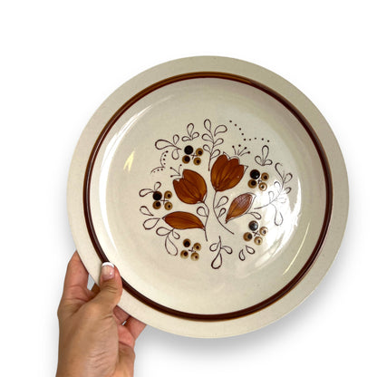 Brown pattern Floral Dinner Plate - Made in Korea
