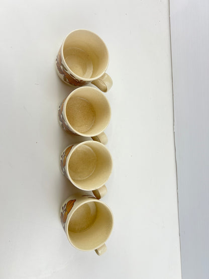 Royal Worcester Palissy Floral Mugs – Set of 4
