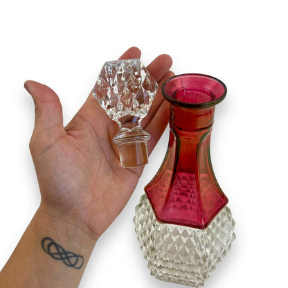 Indiana Glass King's Crown Diamond Point Decanter