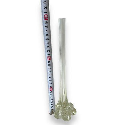 Clear elephant foot skinny glass flower vase