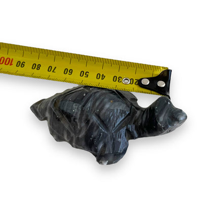 Black stone carved turtle ornament