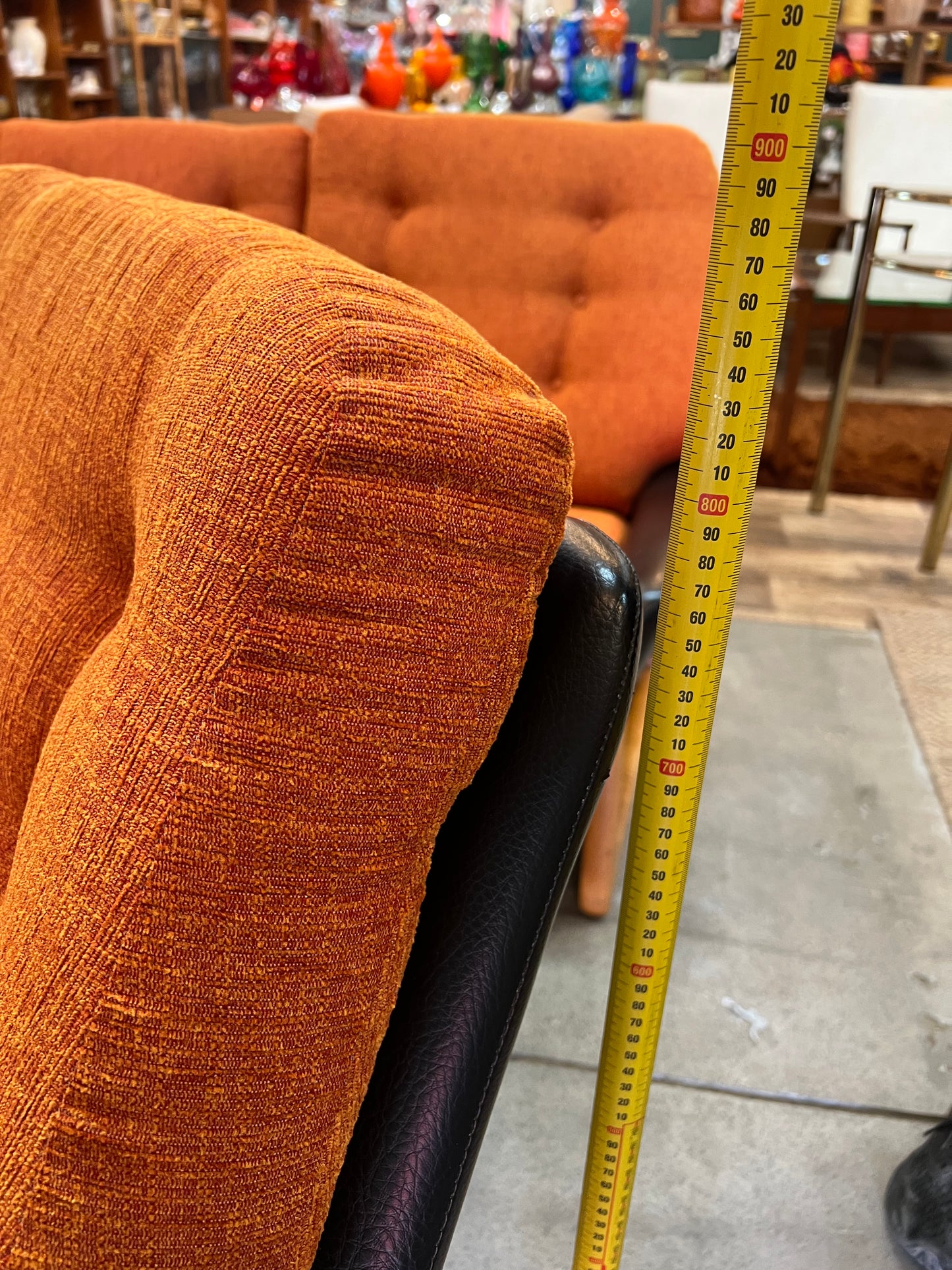 #1 Danish Deluxe Trina Single Lounge Chair Orange and Black