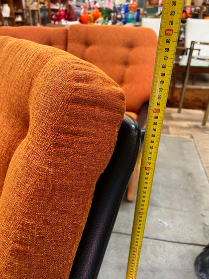 #1 Danish Deluxe Trina Single Lounge Chair Orange and Black