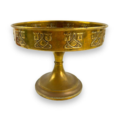 Art Nouveau Brass Pedestal Fruit Bowl