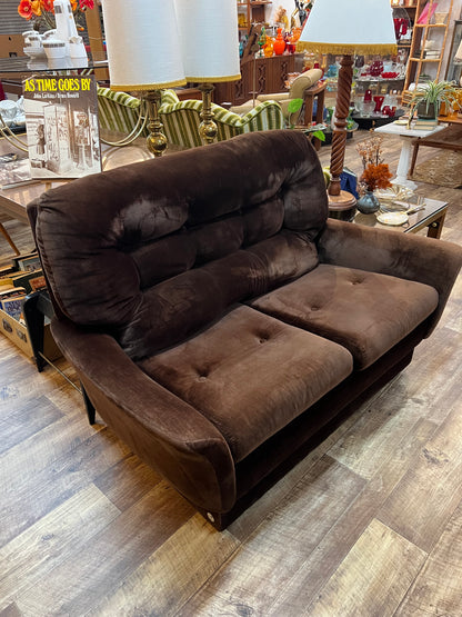 Fler Vintage Brown Velvet 2 Seater Lounge – Made in Australia
