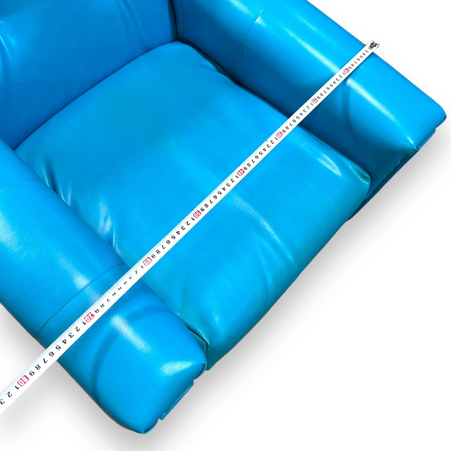 Retro Blue Vinyl Single Lounge Chair