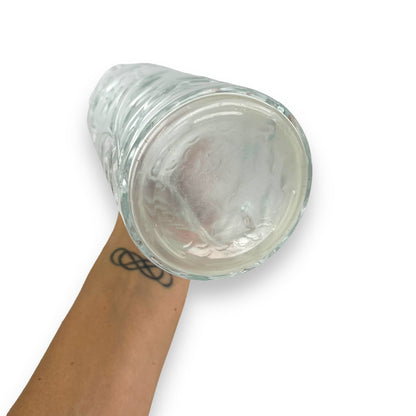 Clear Glass Jug Leaf Pattern