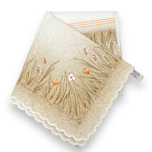 Vintage Flower Pattern Tablecloth - Made in Brazil 77cm x 77cm