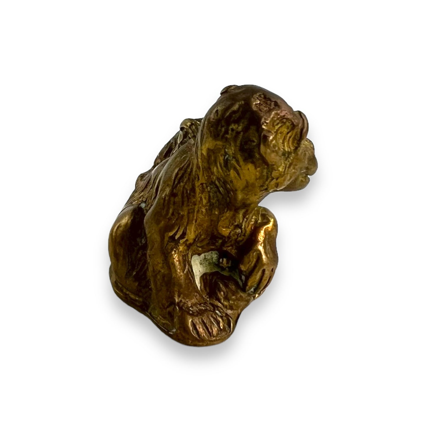 Gold Metal Monkey Paperweight Mini Statue