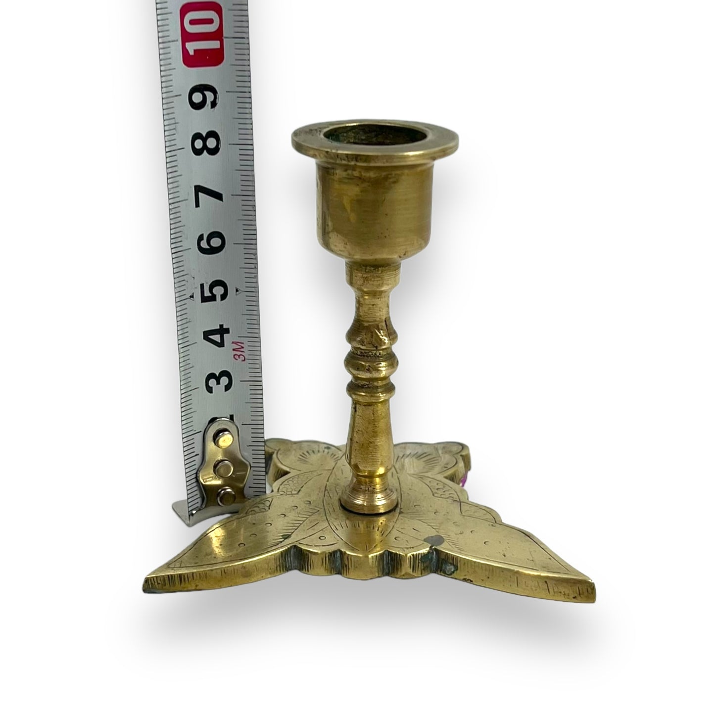Brass Moth Candlestick Holder