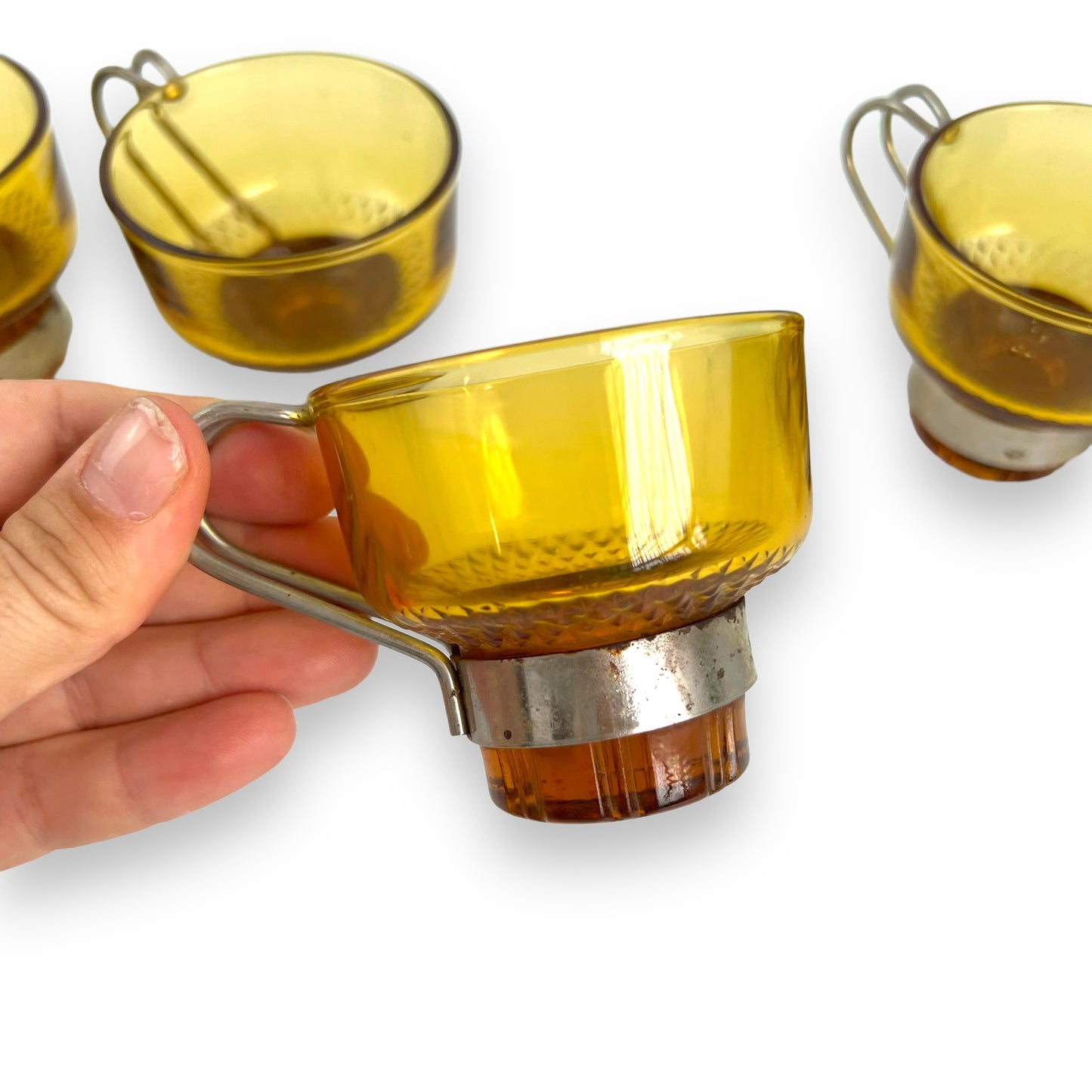 Amber Glass Espresso Cup Set of 5