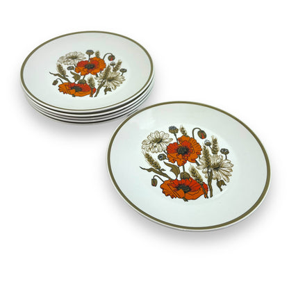 J & G Meakin “Poppy” Dinner Plate set of 6