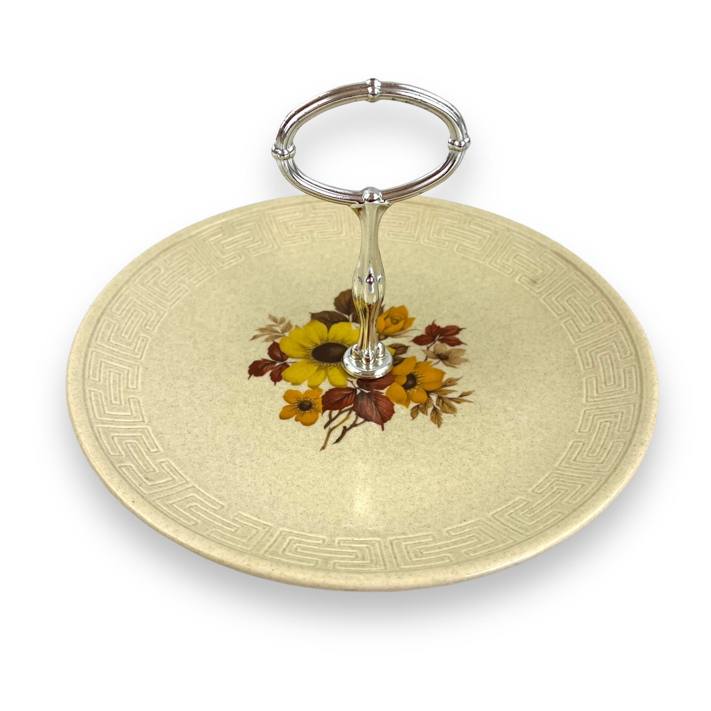 Johnson Australia Cake Plate with silver carry handle