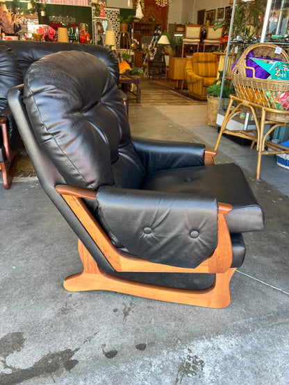 Black Vinyl Armchair by Mayline Furniture (Collingwood VIC) – Solid Timber Frame