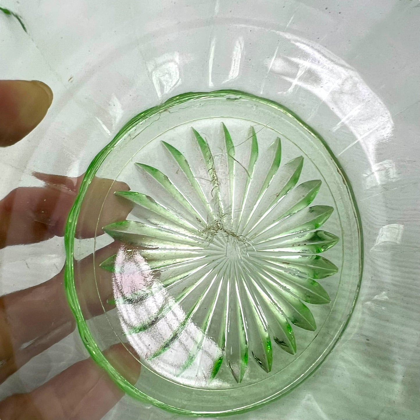 Green Glass Bowl