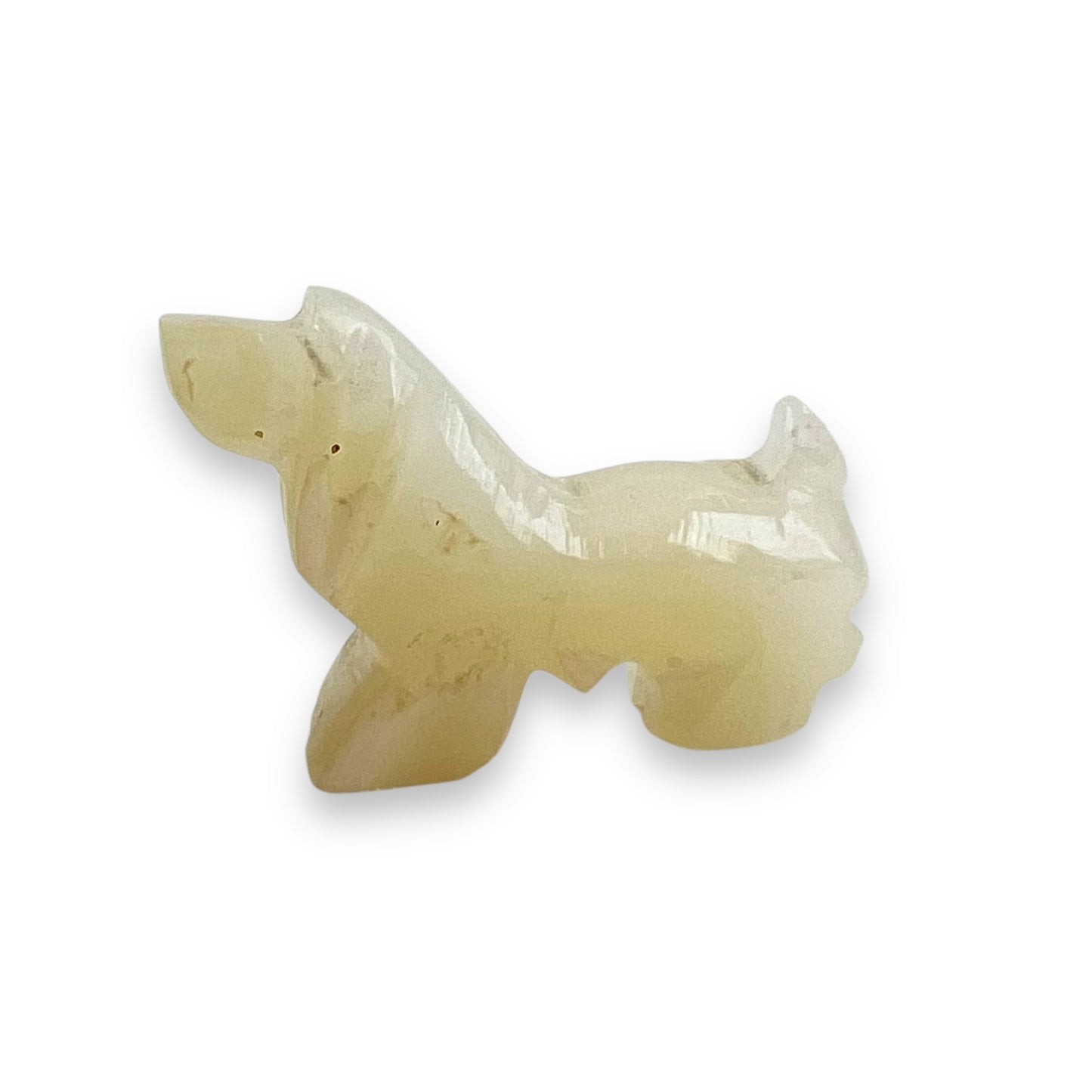 Onyx stone carved dog statue ornament
