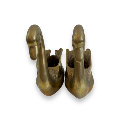 Brass Swan small planter