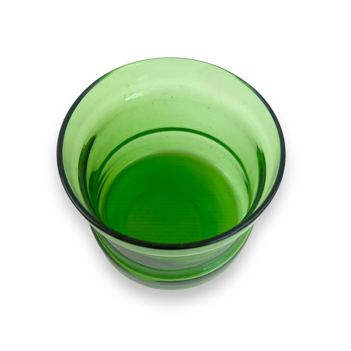Green Glass Ice Bucket with Leather Lionhead Strap