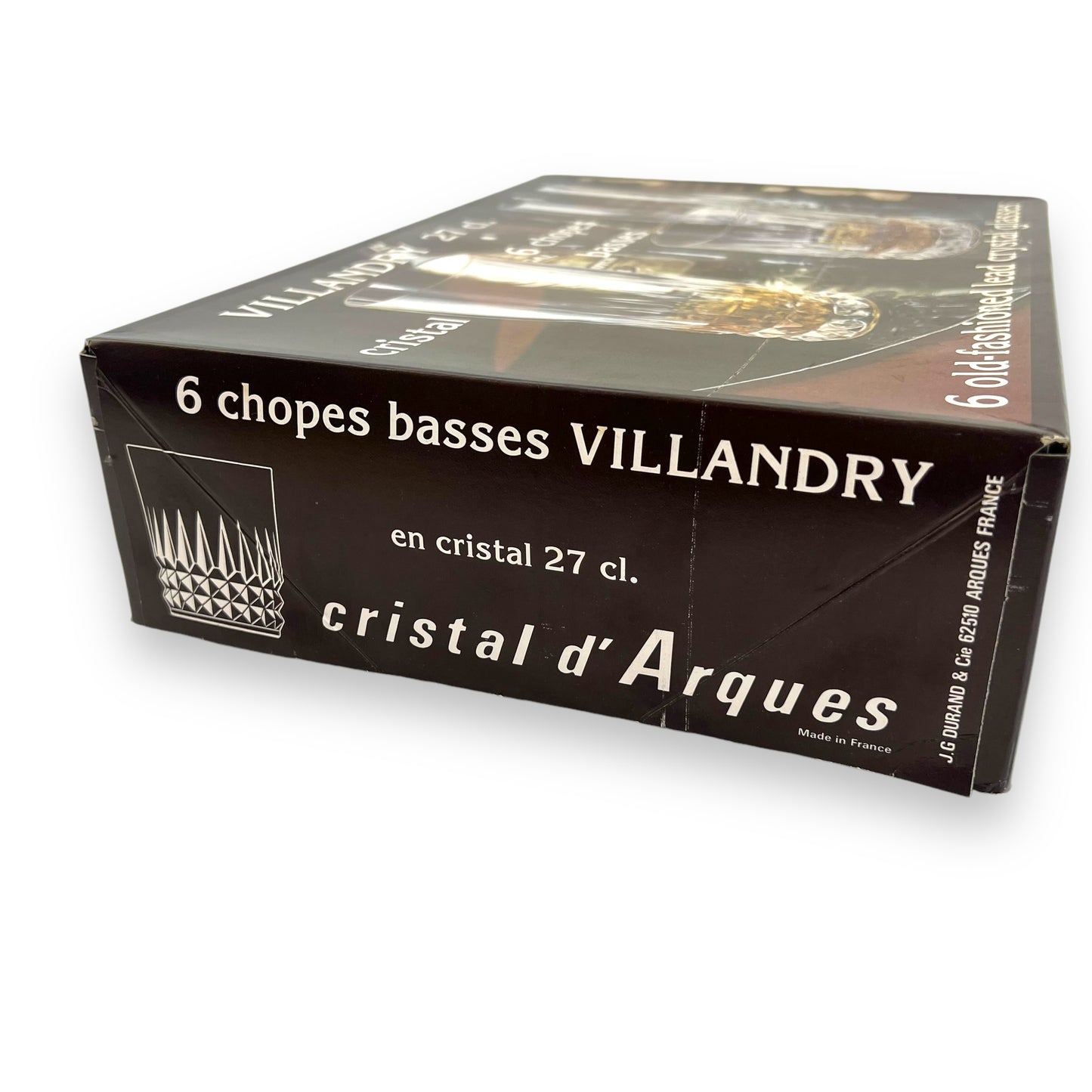 Set of 6 Cristal d’Arques Villandry Lowball Glasses -Vintage French Crystal in Original Box