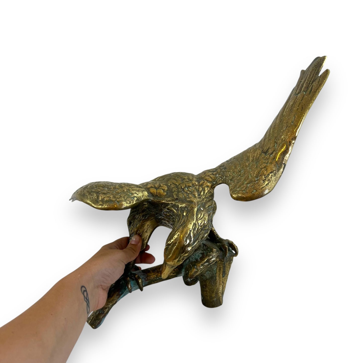 Large brass eagle statue
