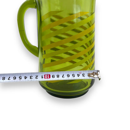 Green Glass Striped Jug