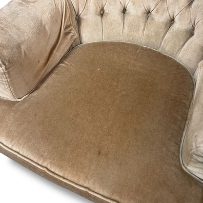 Tufted Velvet Armchair – Caramel Beige